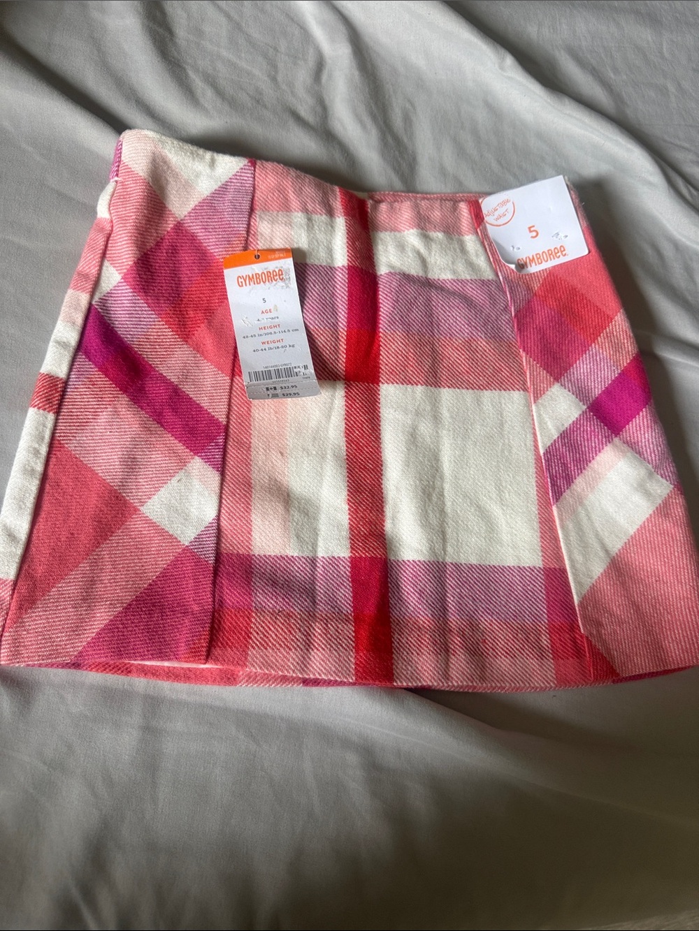 Gymboree Pink & White Plaid Mini Skirt